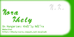 nora khely business card